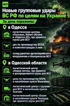 Армия России поразила на Украине логистические центры, цеха по производству БПЛА и склады, используемые ВСУ