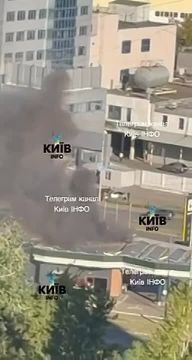 Кадры пораженной АЗС в Киеве