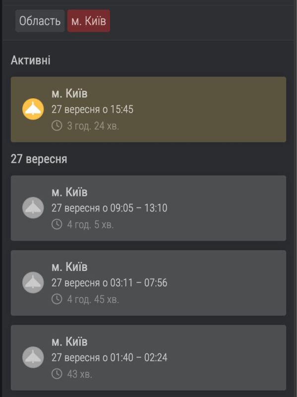 Сегодня установлен рекорд по длительности воздушной тревоги в Киеве - с начала суток суммарно она звучит 13 часов и сейчас продолжает звучать