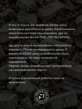 Два майора: Украинская Pegasus Arms заявила об остановке производства БПЛА после удара по цеху в Киеве