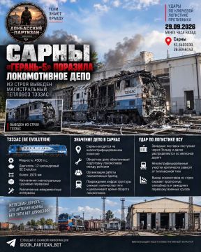 Сарны: «Герань-5» поразила локомотивное депо — из строя выведен магистральный тепловоз ТЭ33АС