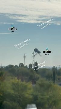 Момент попадания дрона по ЛЭП под Киевом