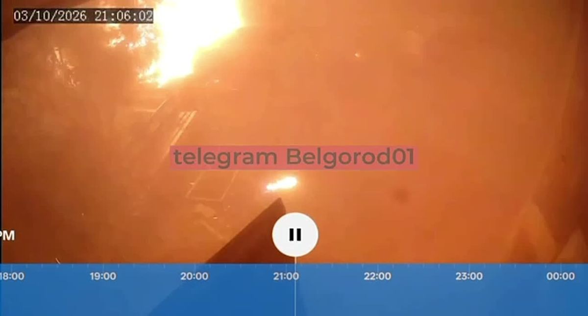 Момент вчерашнего удара БПЛА во одном из дворов Белгорода