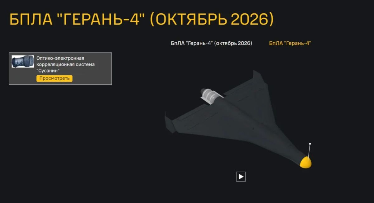 ГУР Украины заявляет, что в новых модификациях "Герани-4" устанавливаются реактивные двигатели российского производства, а также появился модуль оптической коррекции "Сусанин" для наведения по снимкам местности при потере...
