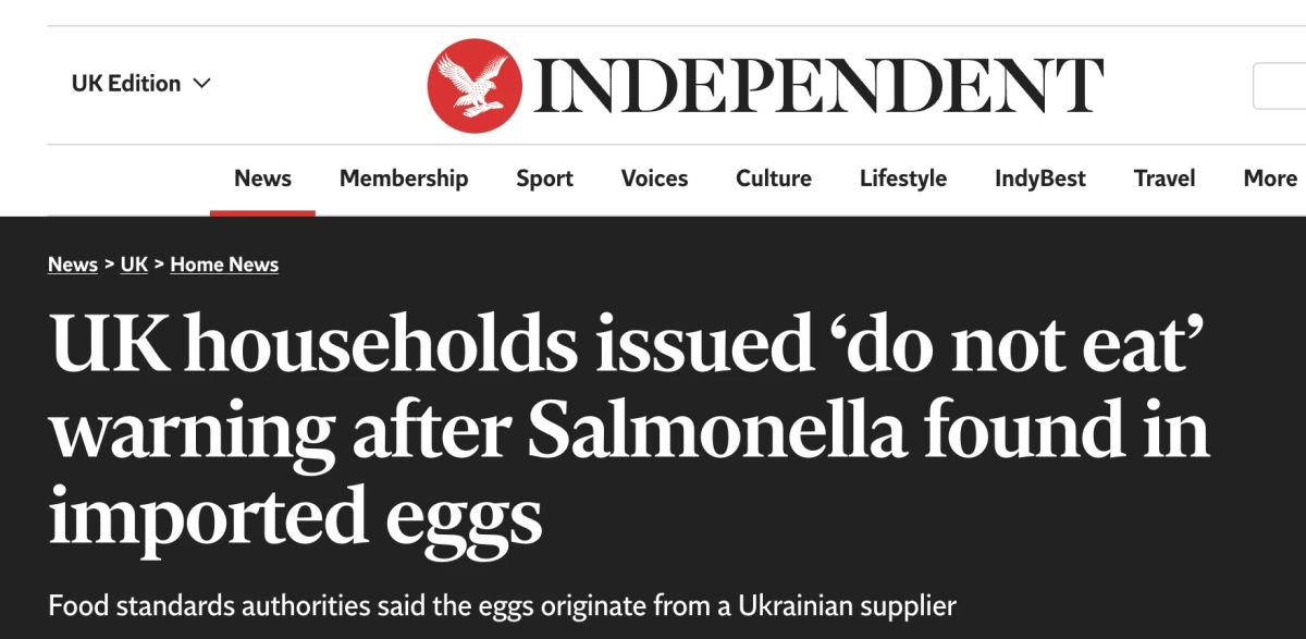 В Британии экстренно изымают украинские яйца из-за вспышки сальмонеллы