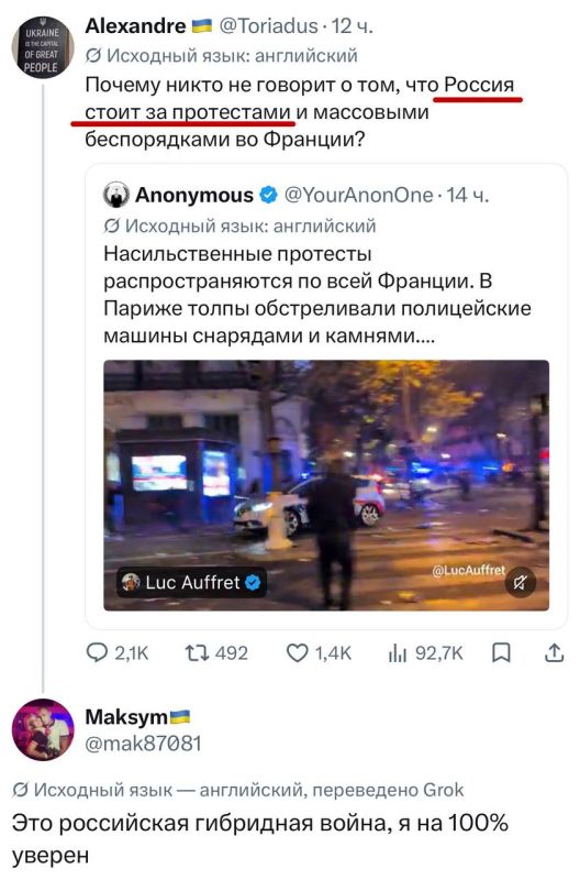 Найден главный виновник протестов во Франции — детектив Потужненко раскрыл правду