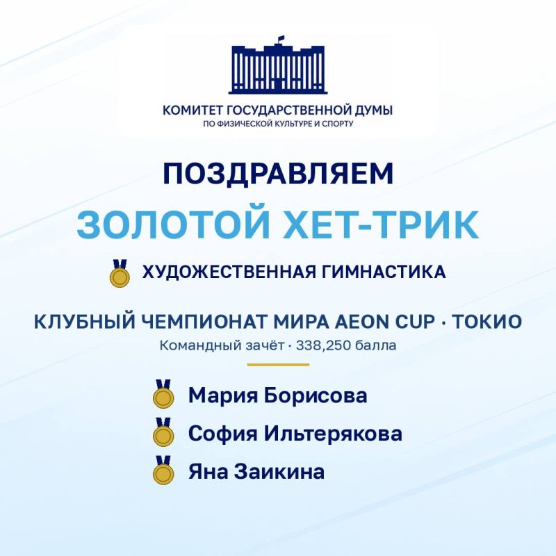 Золотой хет-трик российских гимнасток в Токио!