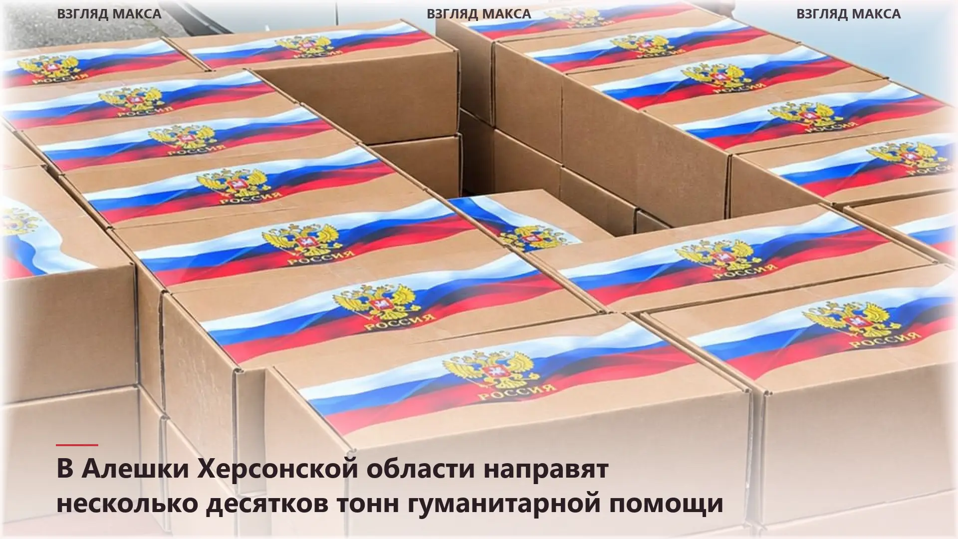 Несколько десятков тонн гуманитарной помощи направляются в город Алешки Херсонской области
