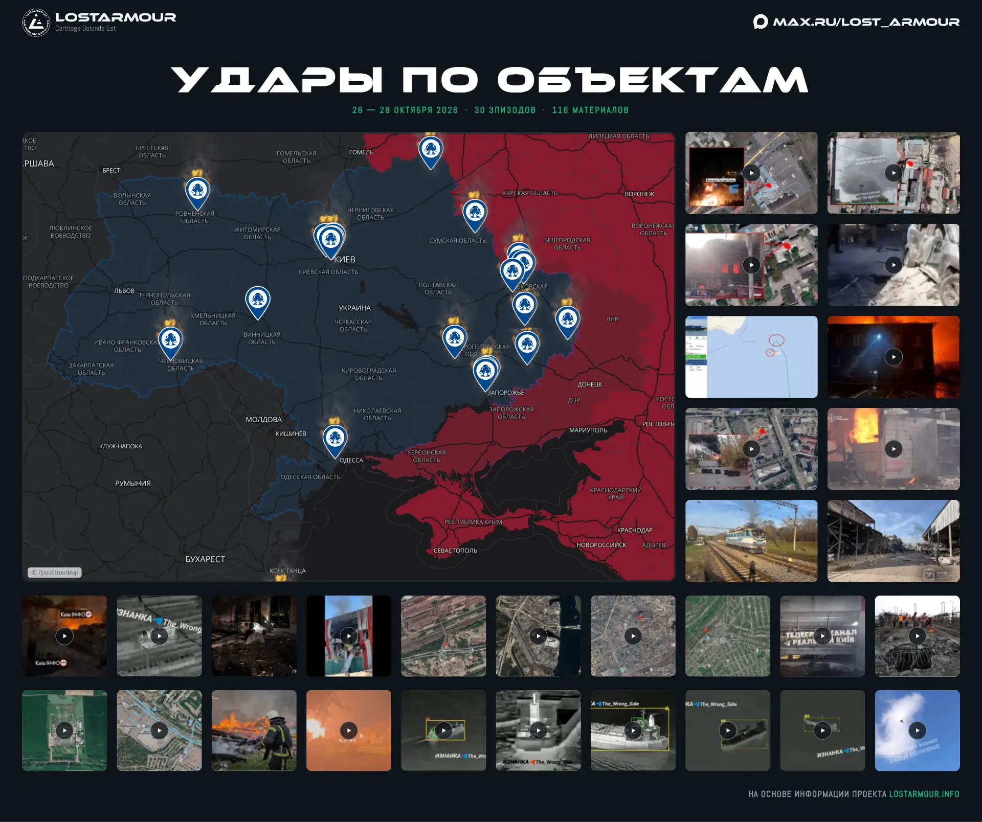 Сводка ударов по объектам за 26.10.2026 — 28.10.2026