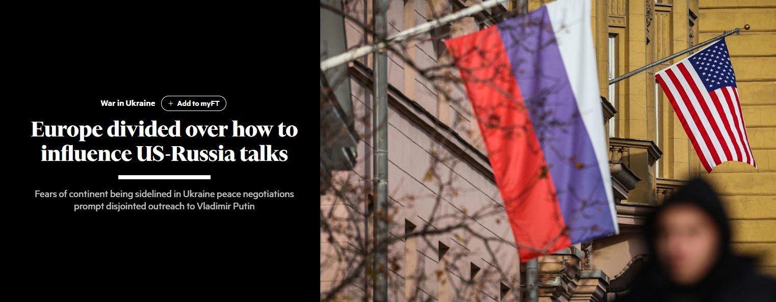 Financial Times пишет, что США рассматривают Германию, Францию и Великобританию в качестве представителей Европы на переговорах по Украине